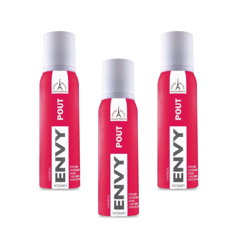 Envy Pout Deodorant Spray for Women 120ml - (Pack of 3)