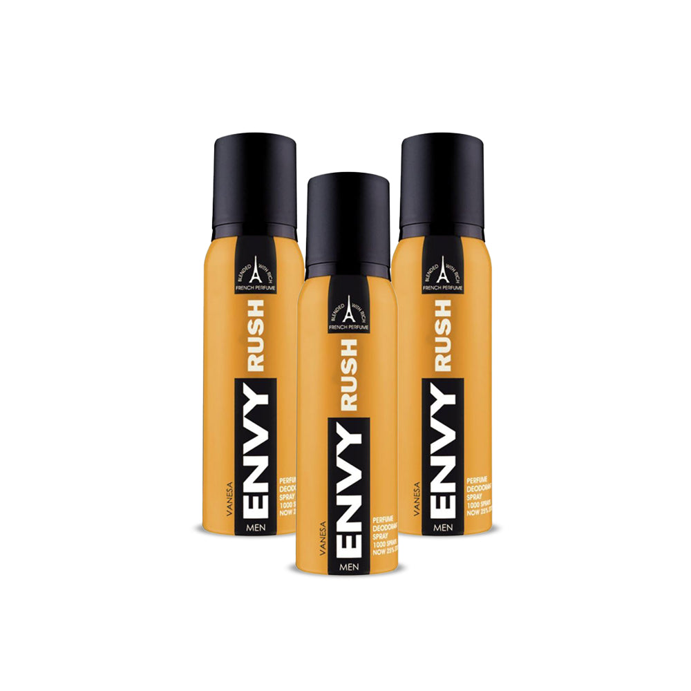 Envy Rush Deodorant Spray for Men 120ml - (Pack of 3)