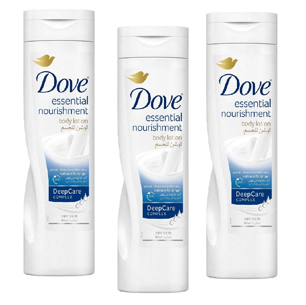 Dove Body Lotion Essential Nourishment 400ml - (Pack of 3)