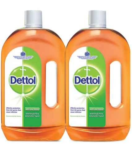 Dettol Antiseptic Antibacterial Disinfectant Liquid 1 Litre (Pack of 2)