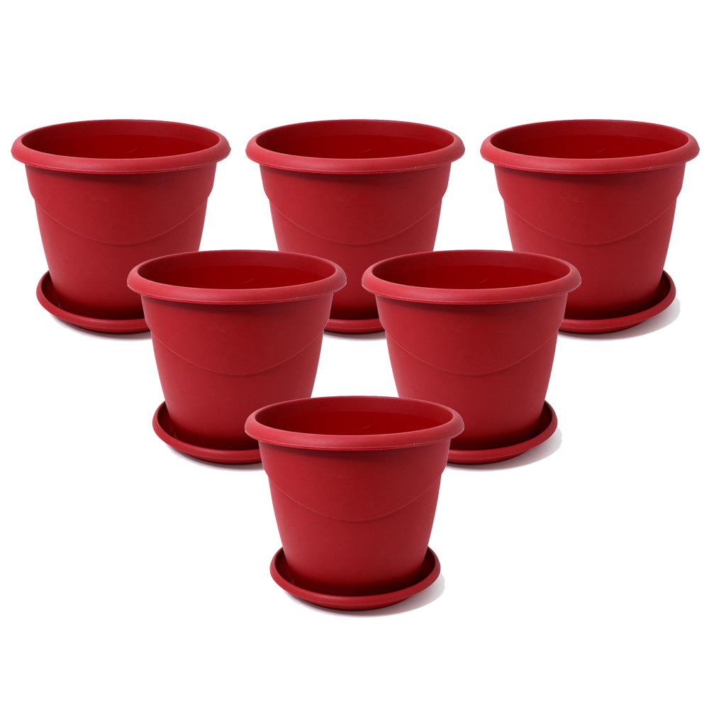 EDA Pot with Saucer 30 cm- Red Pack Of 6