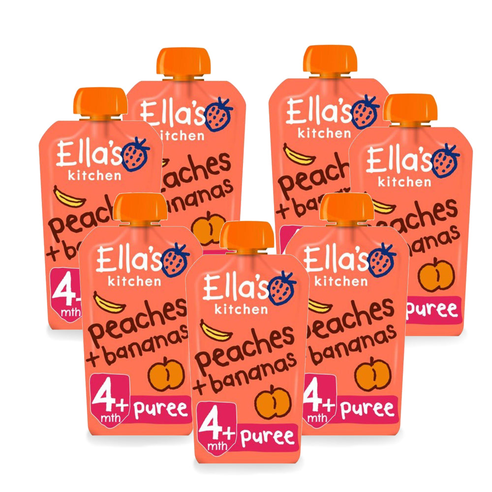 Ellas Kitchen Organic Peaches + Bananas 120g Regular - (Pack Of 7 Pieces)