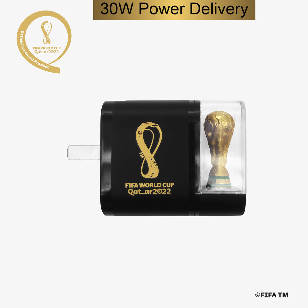 30W Travel Adapter with 3D Trophy FIFA World Cup Logo