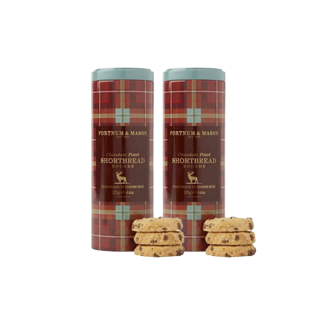 Fortnum & Mason Chocolate Pearl Shortbread Rounds 125g (Pack of 2)