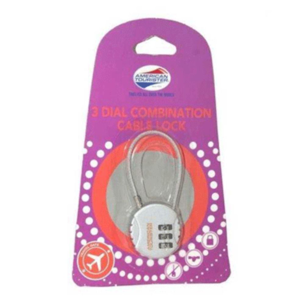 American Tourister  3-Dial Combination Cable Lock-Silver - Billjumla.com