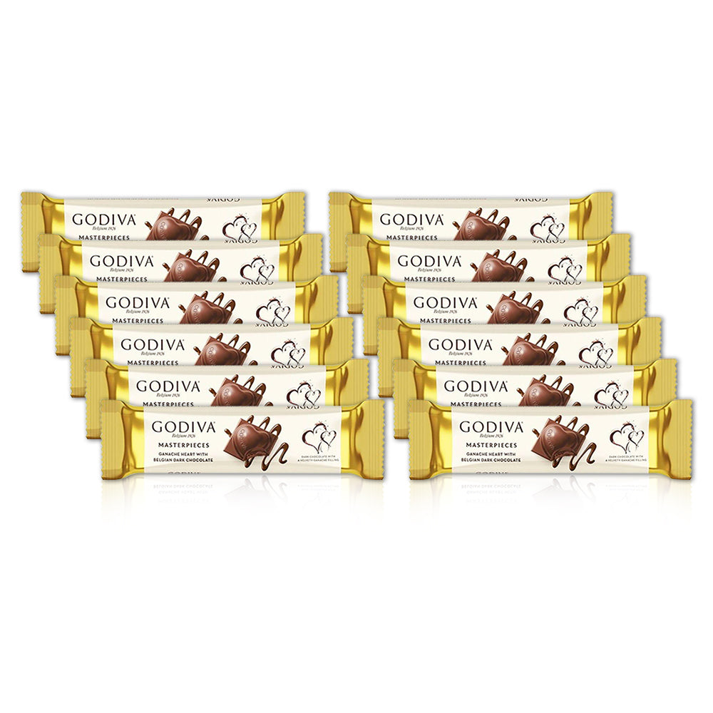 Godiva Dark Chocolate Heart Ganache 30gm (Pack of 12 Pieces)
