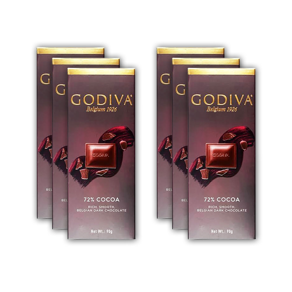 Godiva 72% Cocoa Chocolate 90g (Pack Of 6 Pieces)