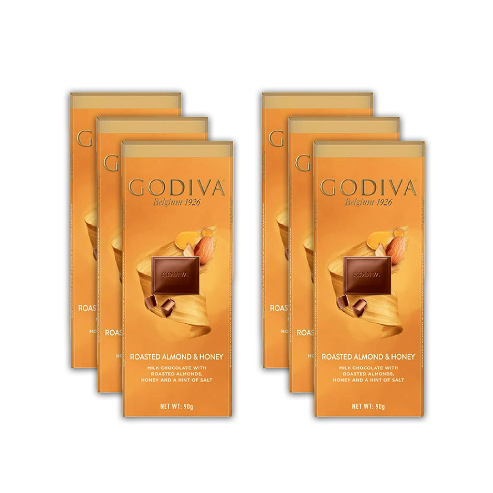 Godiva Roasted Almond & Honey Chocolate 90 Gm ( Pack Of 6 Pieces )