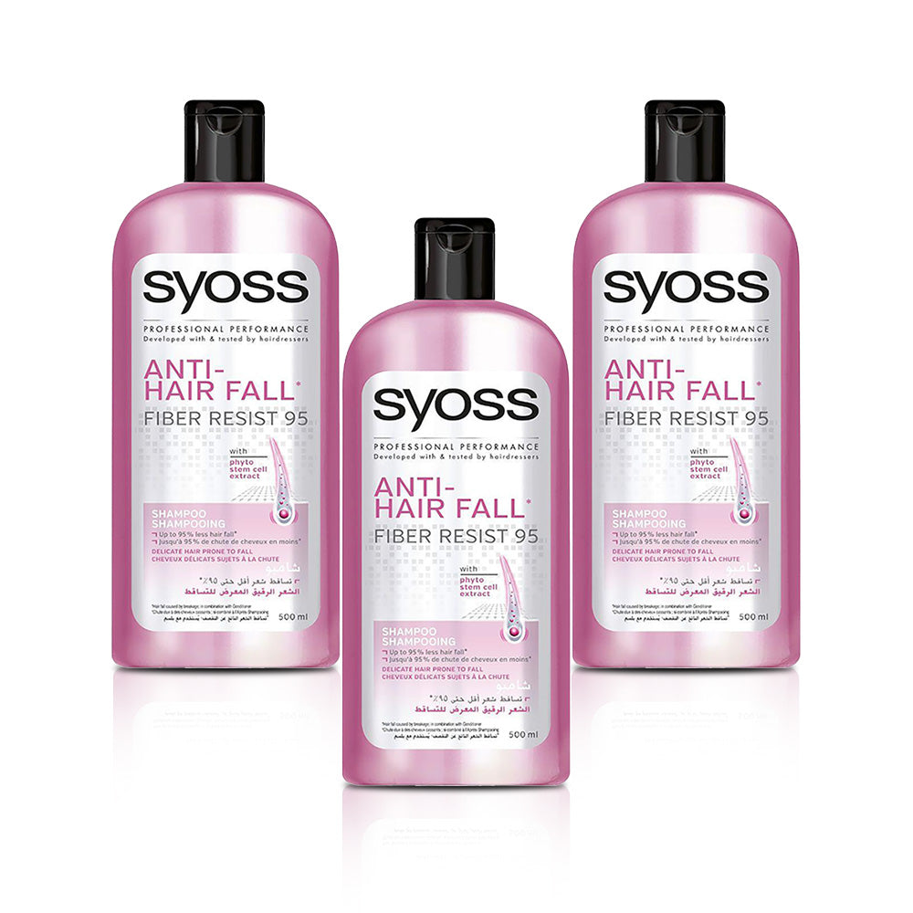 Syoss Shampoo Anti Hair Fall 500ml - (Pack of 3)