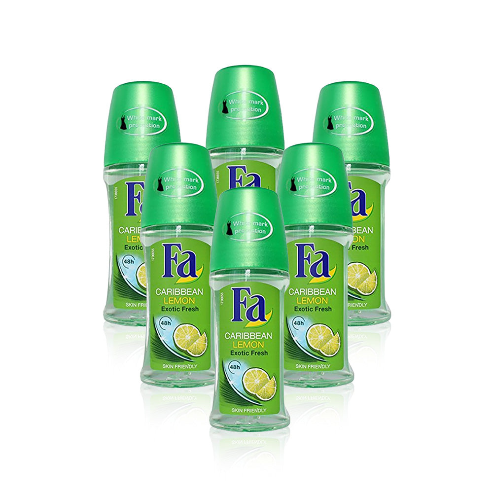 Fa Roll On Caribbean Lemon 50ml - Pack Of 6 Pieces