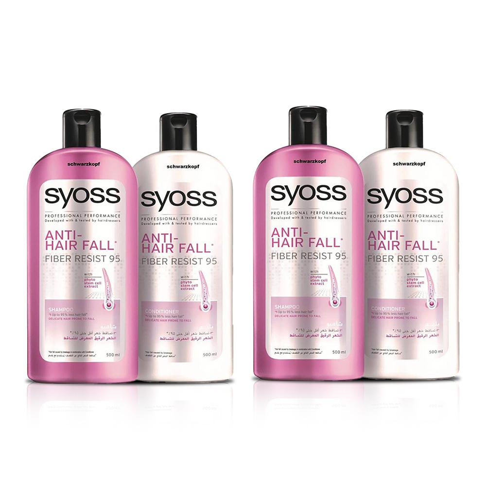Syoss Shampoo Antihairfall + Conditioner 500 Ml Twinpack (Pack of 2 - Total 4 Pieces)