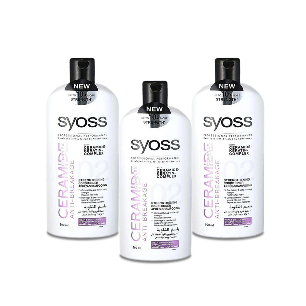 Syoss 2 in 1 Shampoo & Conditioner Ceramide Complex 500ml - Pack Of 3 Pieces