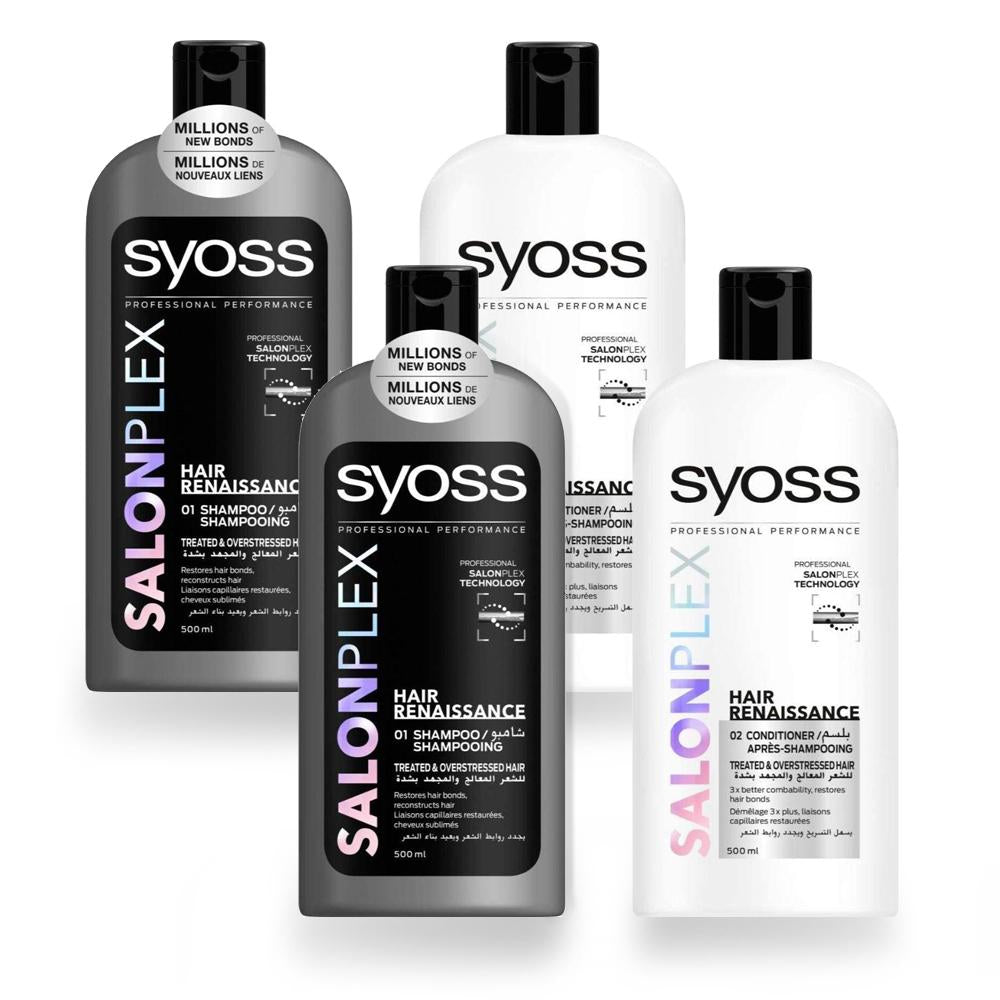 Syoss Shampoo Salon Plex + Conditioner 500 Ml Twinpack - (Pack of 2 - Total 4 Pieces)