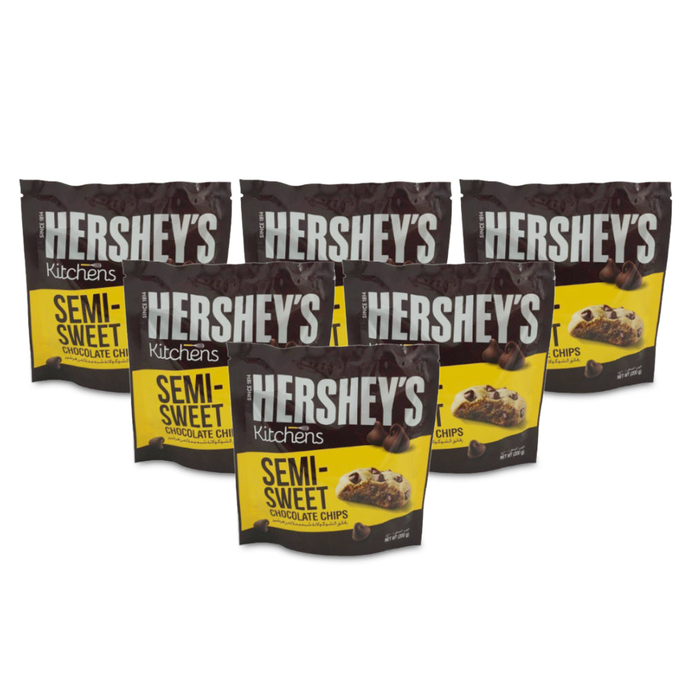 Hershey's Baking Semi Sweet Chocolate Chips 200g (Pack of 6)