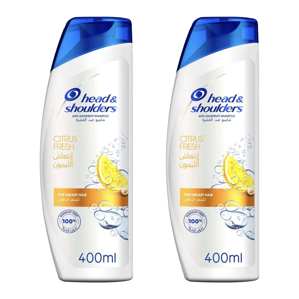 Head & Shoulders Citrus Fresh Anti-Dandruff Shampoo 400ml (Pack of 2)