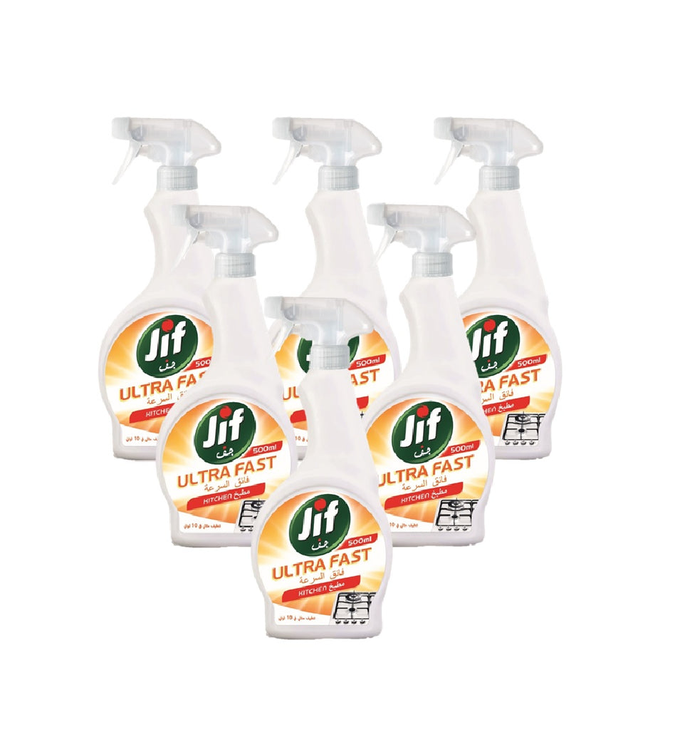 Jif Ultrafast Kitchen Spray 500ml - (Pack of 6)