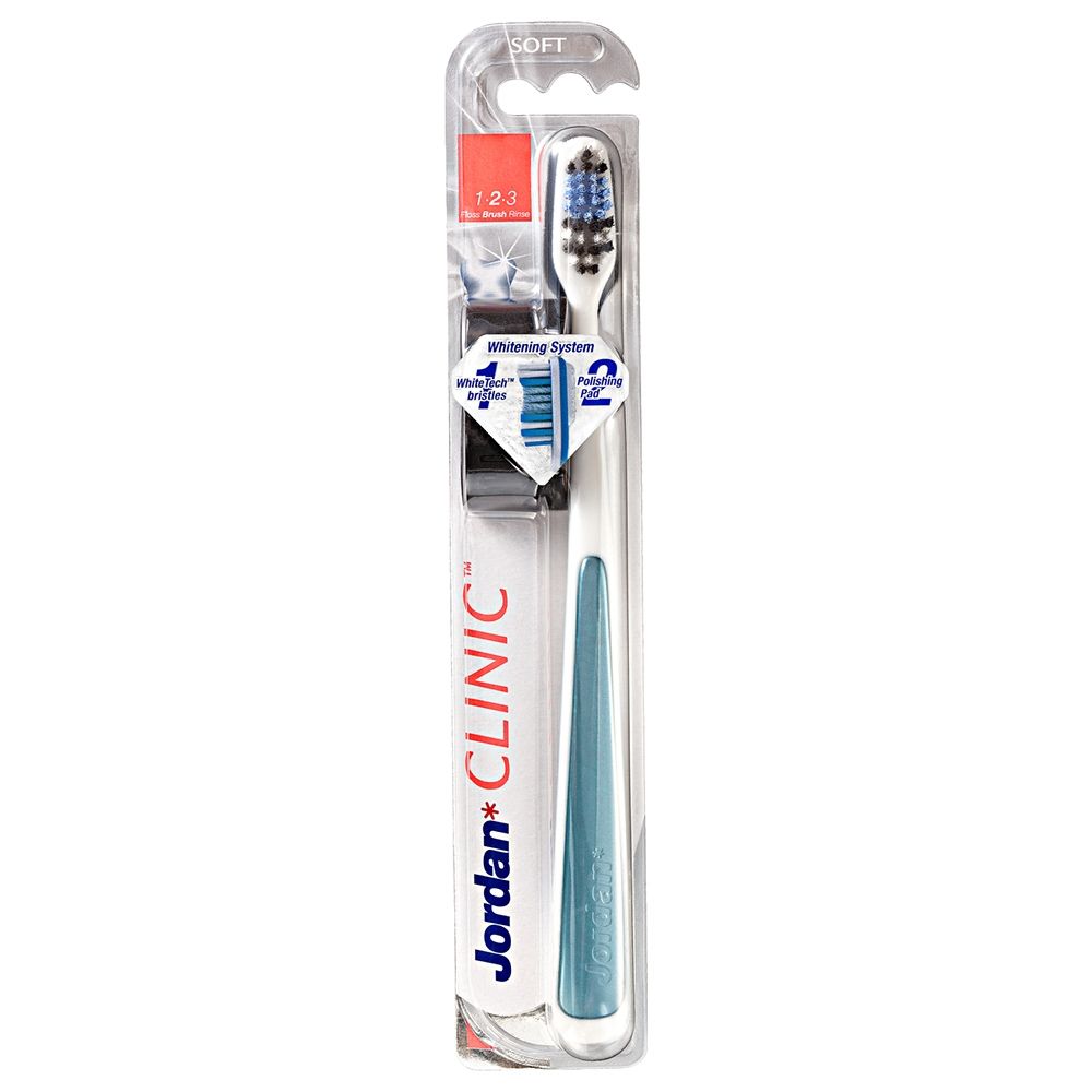 Jordan Toothbrush Clinic Shiny White Medium - (Pack of 3 Pieces) - Billjumla.com