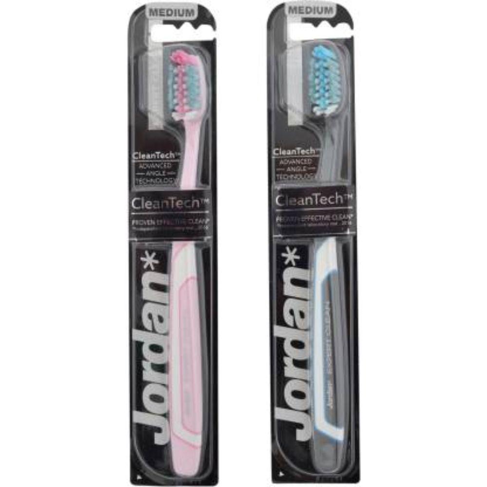 Jordan Toothbrush Expert Clean Medium With Travel Case - Pack of 4