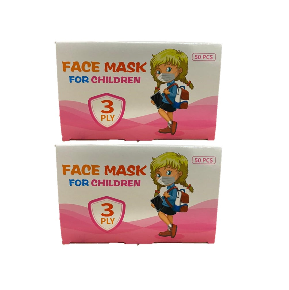 Disposable Kids Face Mask 3 PLY 50 Pcs (Pack of 2)