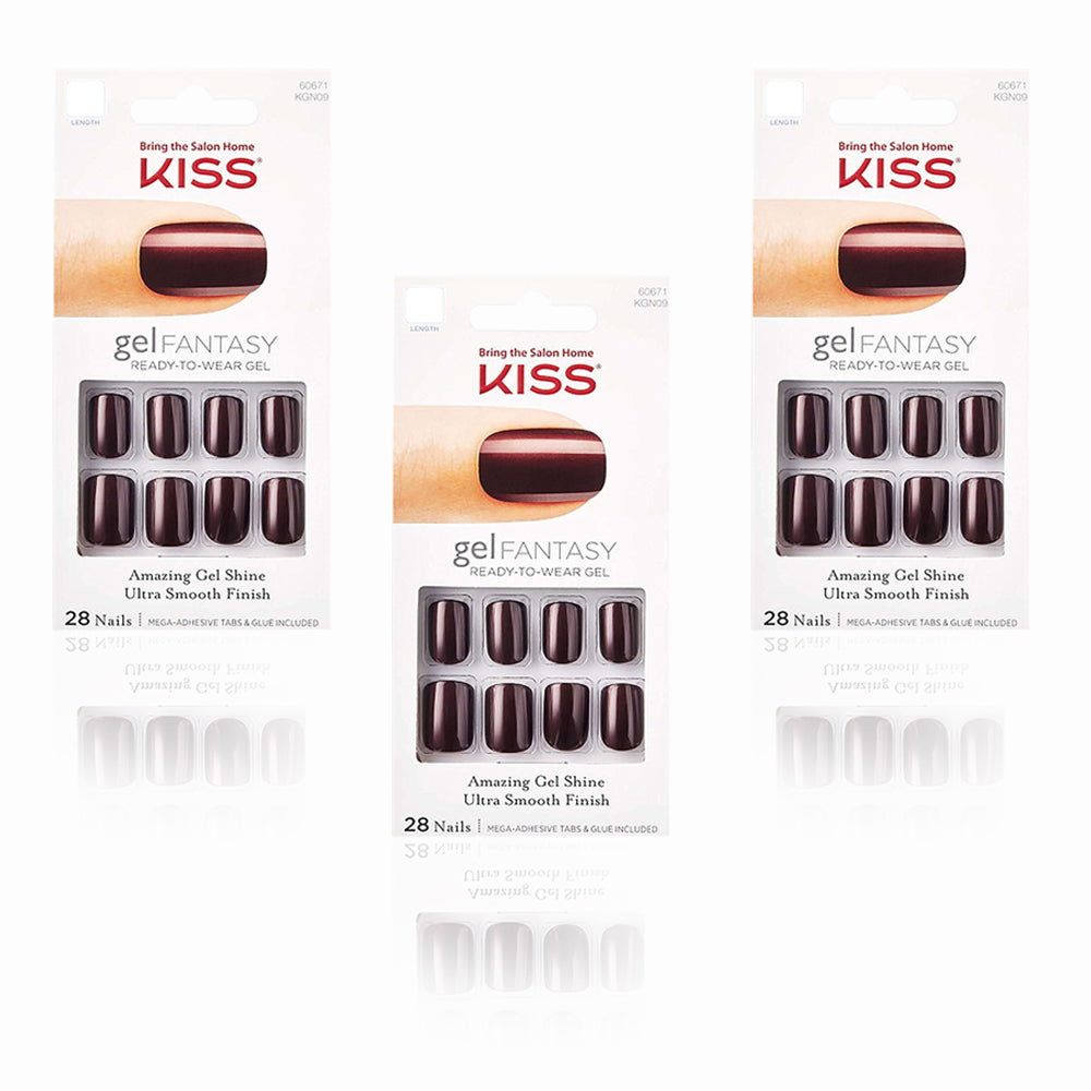 Kiss Gel Fantasy Nails Short Length - Pack Of 3 Pieces