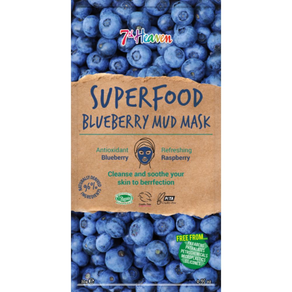 7th Heaven Superfood Blueberry Mud Mask 10G (Pack Of 6)