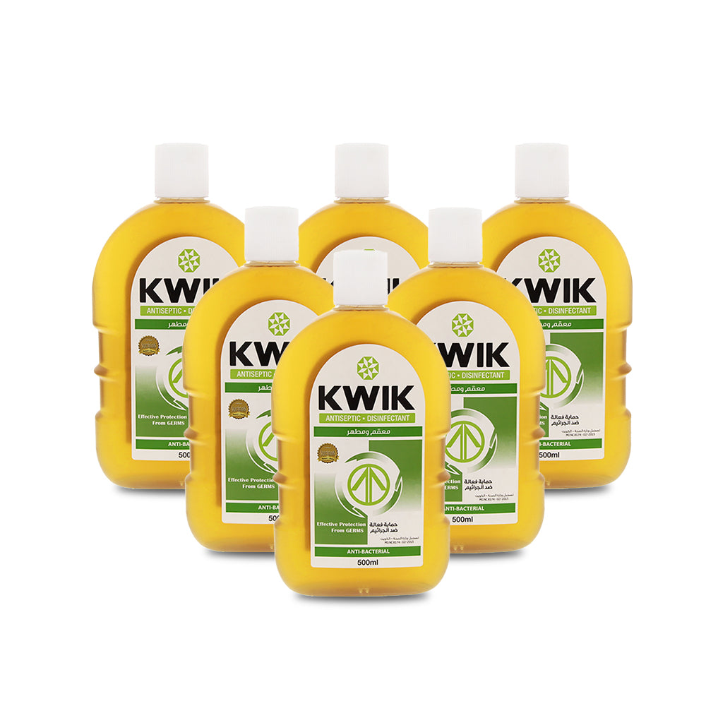 Kwik Antiseptic Disinfectant 500 ML - Pack of 6 Pieces