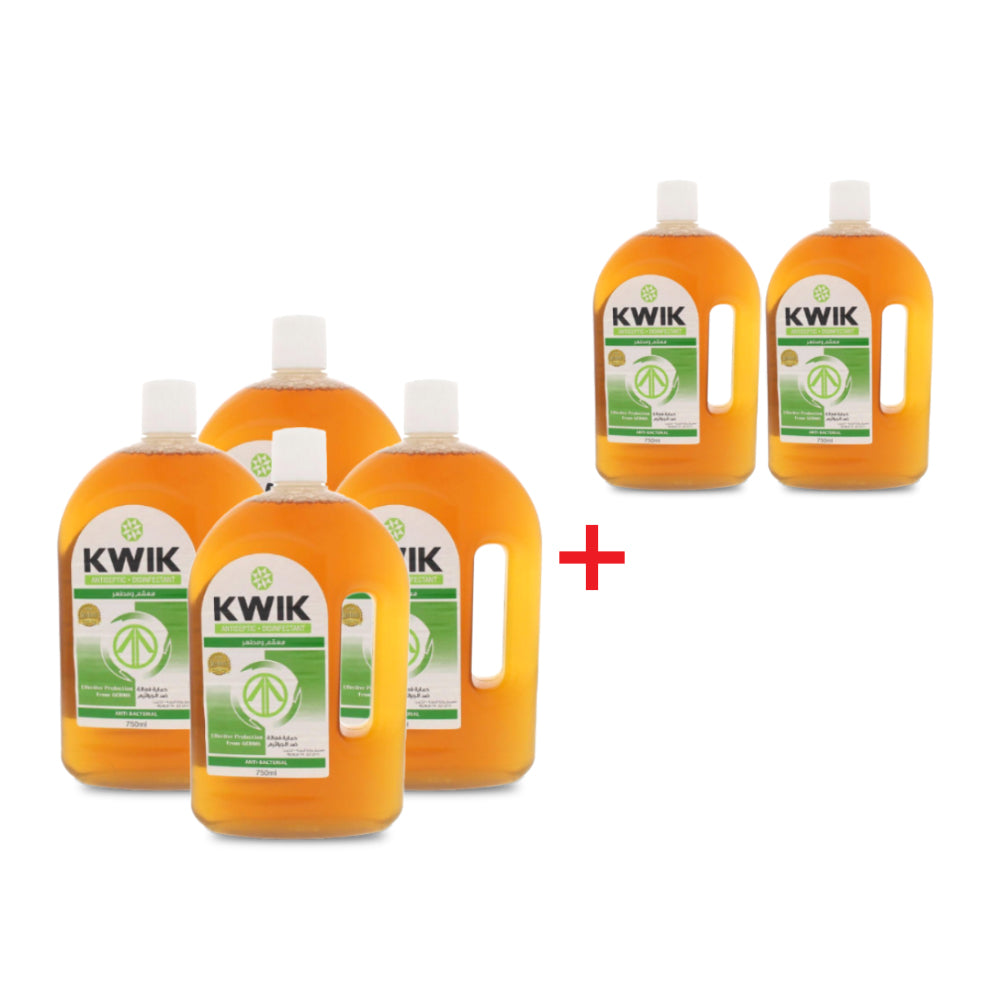 Kwik Antiseptic Disinfectant 750ml  - 4 + 2 Free