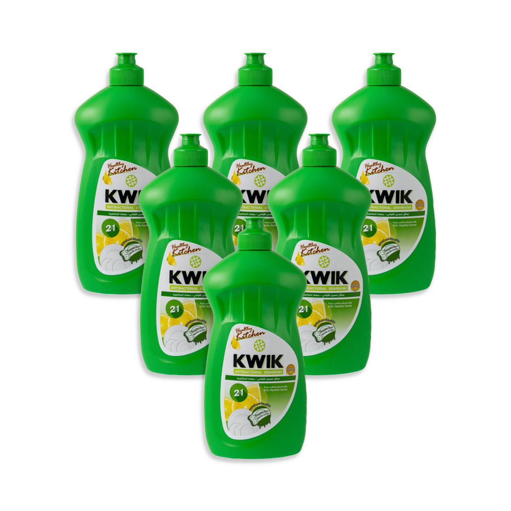 Kwik Antibacterial Dish Wash 500ml - (Pack of 6)