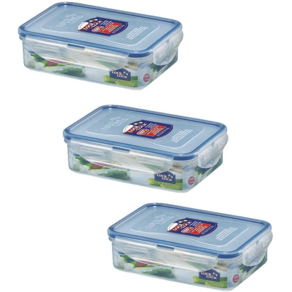 Lock N Lock Plactic Food Container 850ML - 3 Pieces