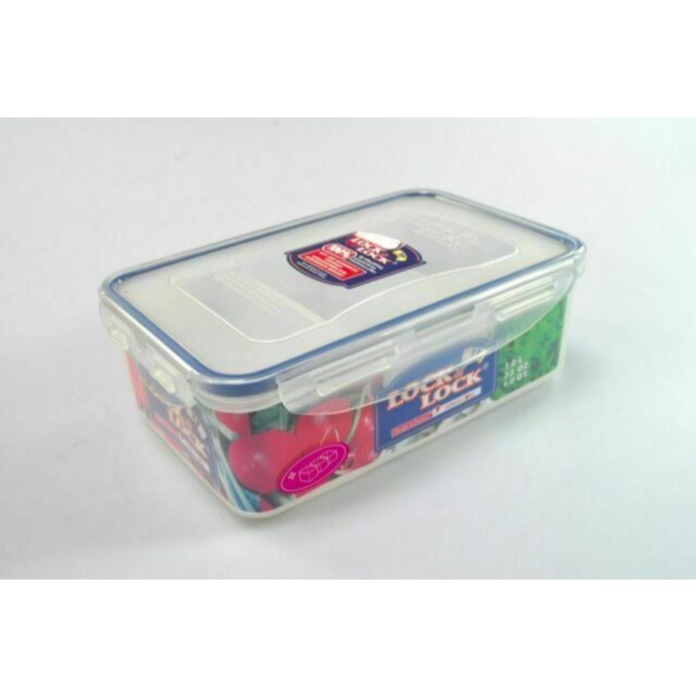 Lock N Lock Rectangular Short Food Container 1.0l With Divider -6 Pieces
