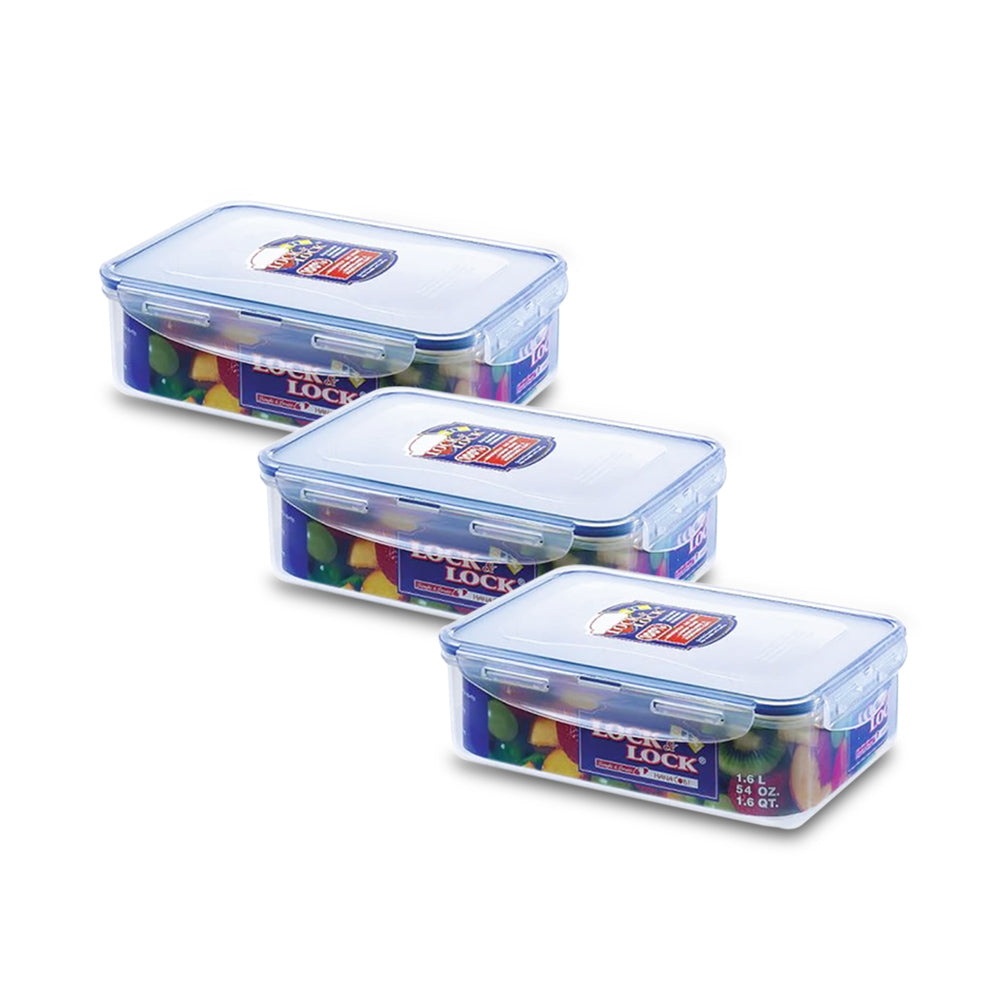 Lock N Lock Food Container 3P SET SHRINK WRAP 1.6L * 3 pc(Total 9 Pc)