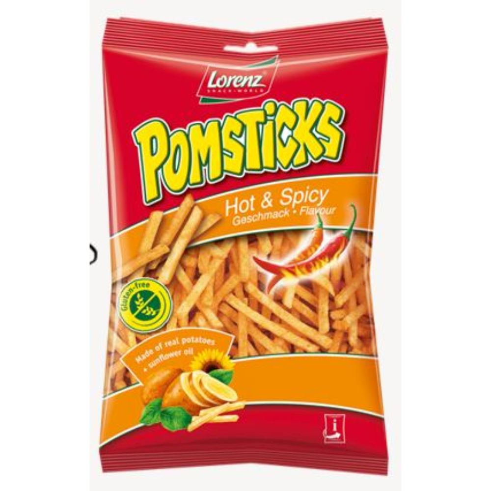 Lorenz Pomsticks Hot & Spicy 85g - (Pack of 10) - Billjumla.com