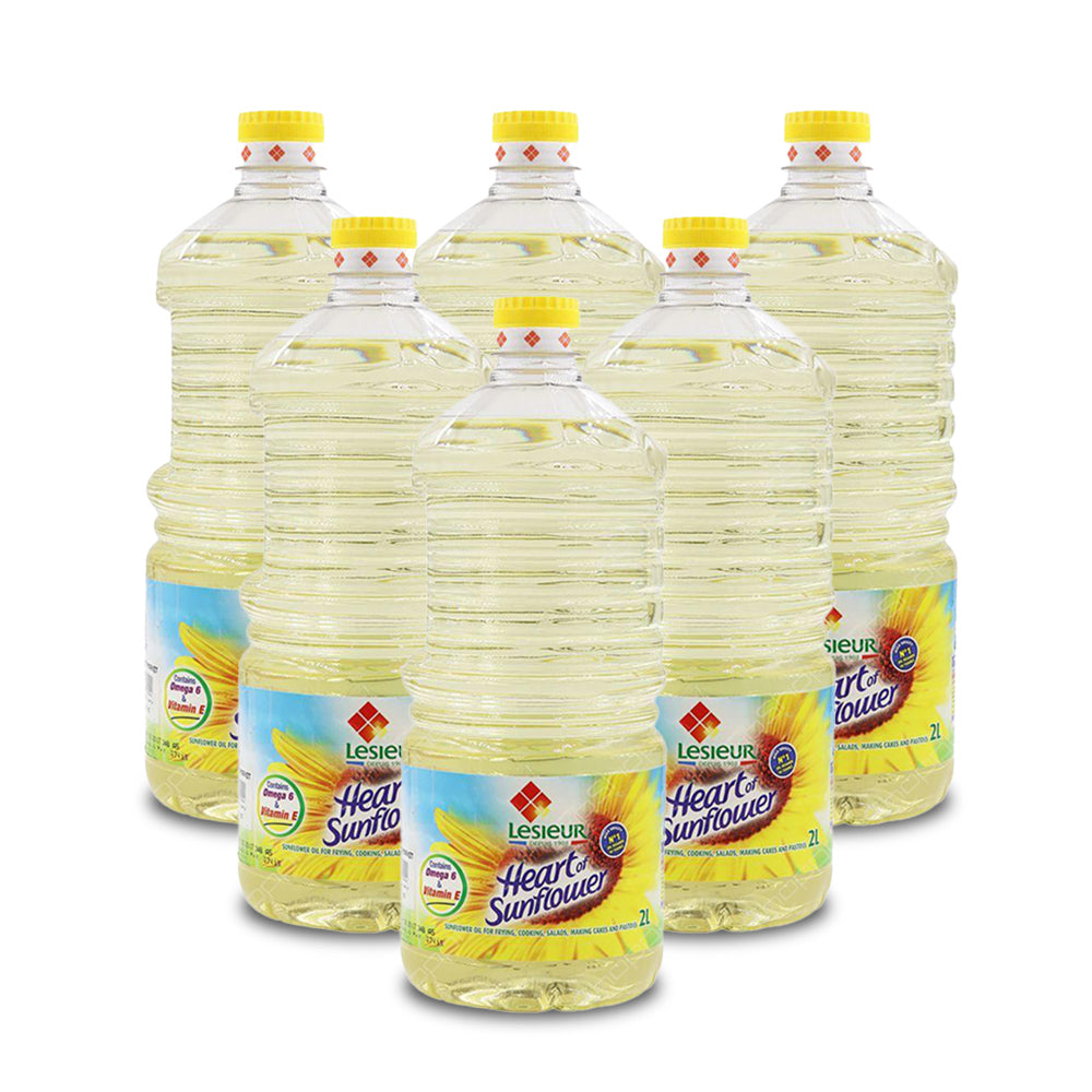Lesieur Sunflower Oil 2 Litre - (Pack of 6)