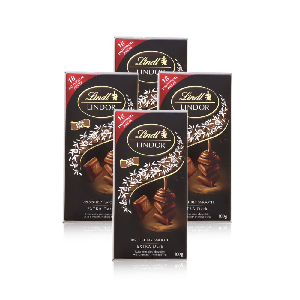 Lindor Singles Extra Dark Chocolate 60% 100g - (Pack of 4)