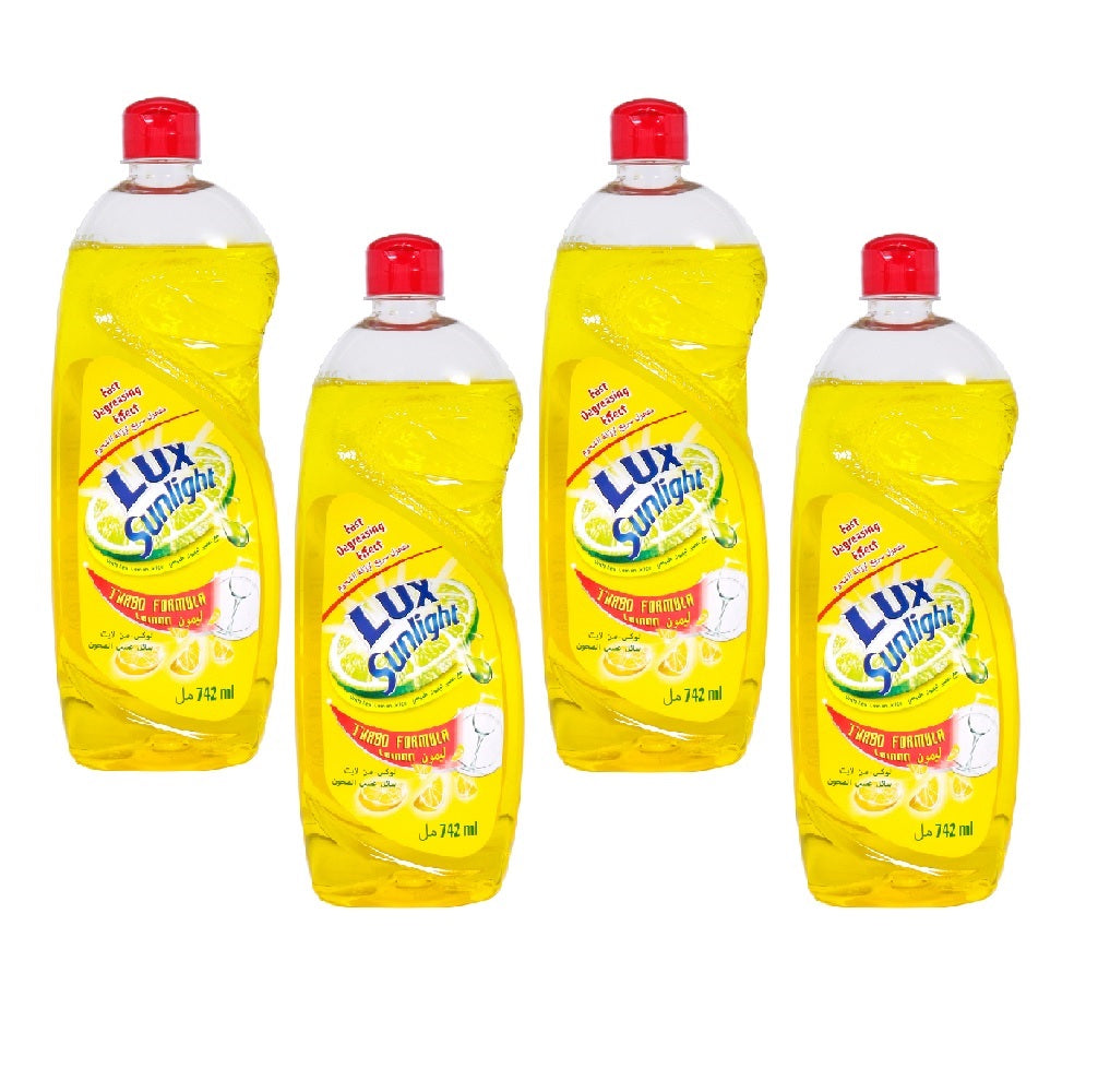 Lux Sunlight Dishwashing Liquid Lemon 742ml - (Pack of 4)