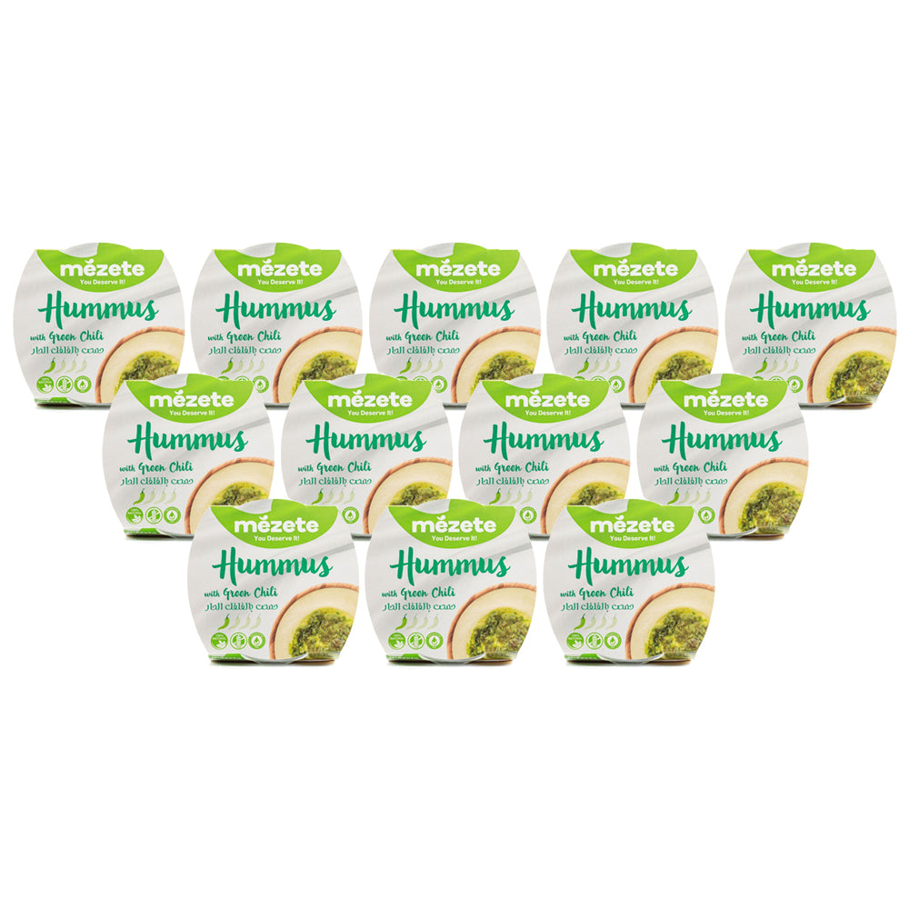 Mezete Hummus With Green Chili 215g Regular - (Pack Of 12)