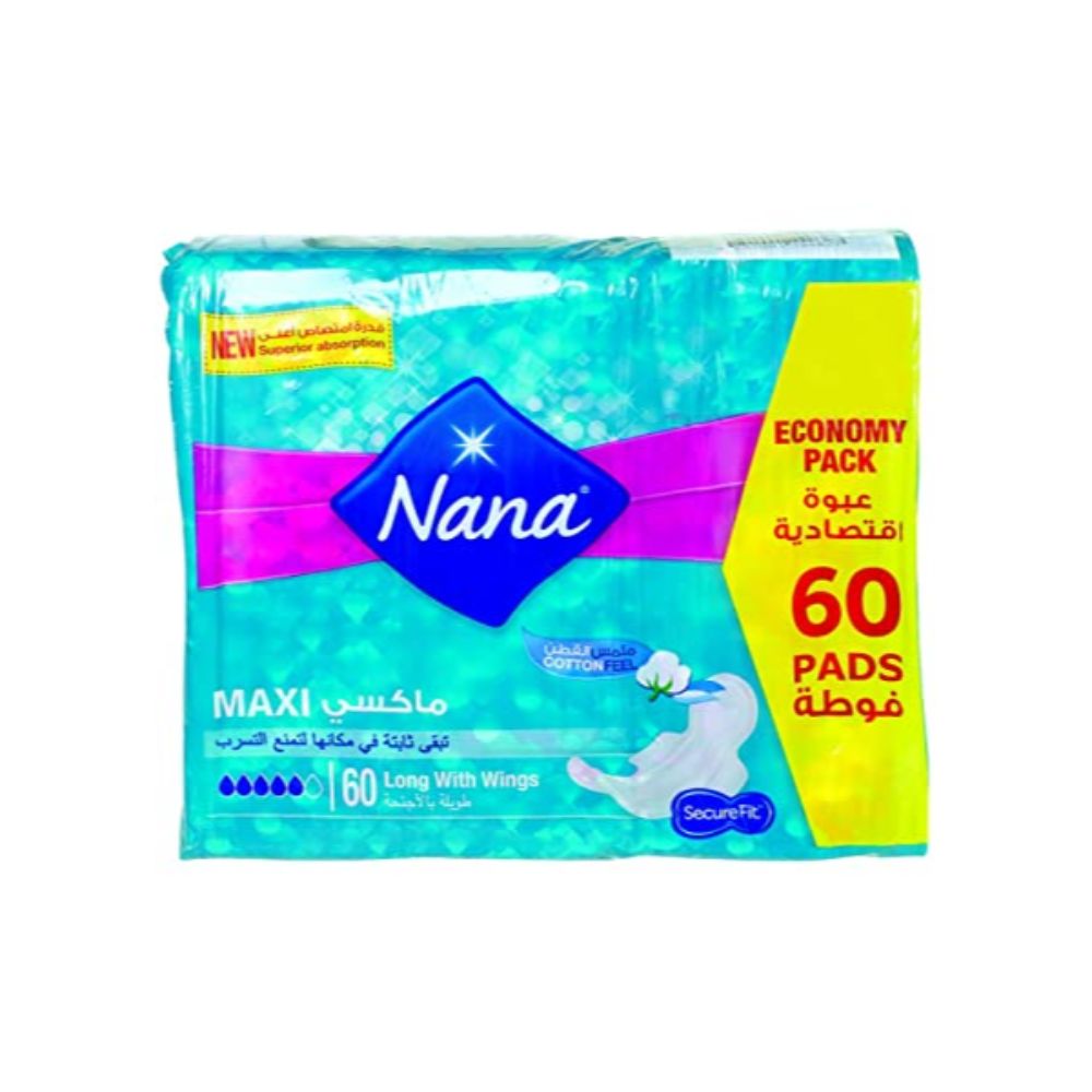 Nana Maxi Long Wings - (Pack of 60 Pads) - Billjumla.com
