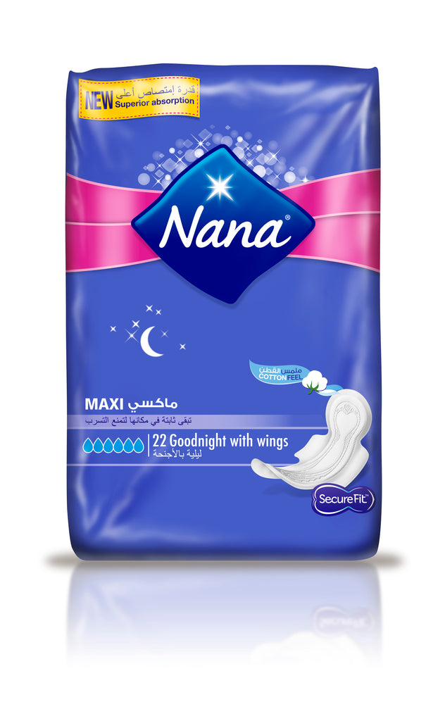 Nana Maxi Good Night Wings Female Napkin - 22 Pads  (Pack of 6)