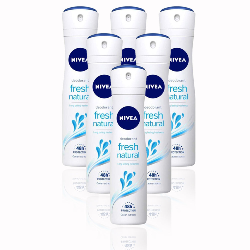 Nivea Fresh Natural Spray Deodorant Female 150ml - (Pack Of 6)