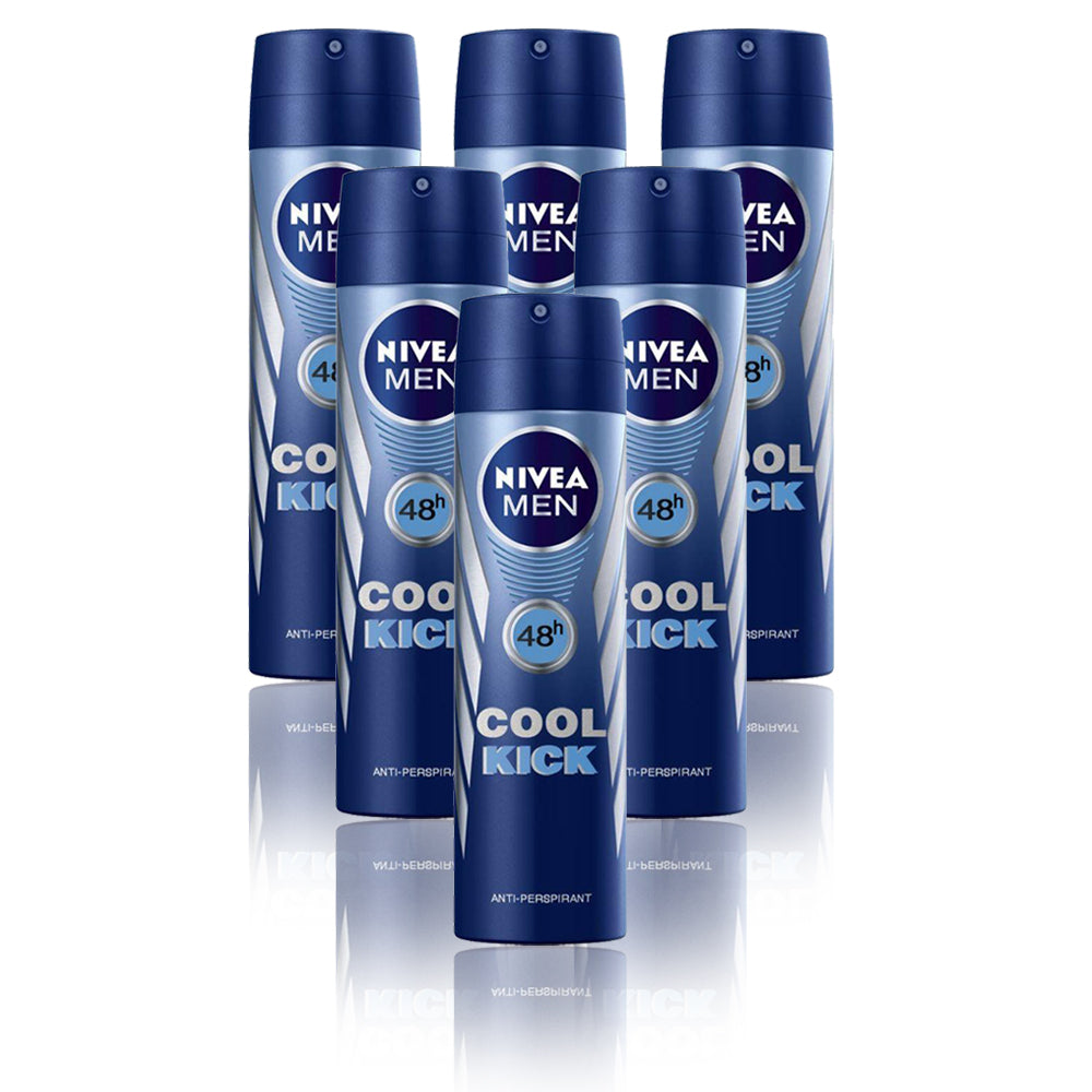 Nivea Cool Kick Spray Deodorant Male 150ml - (Pack Of 6)
