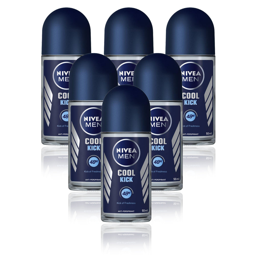 Nivea Cool Kick Roll On Deodorant Male 50ml - (Pack Of 6)