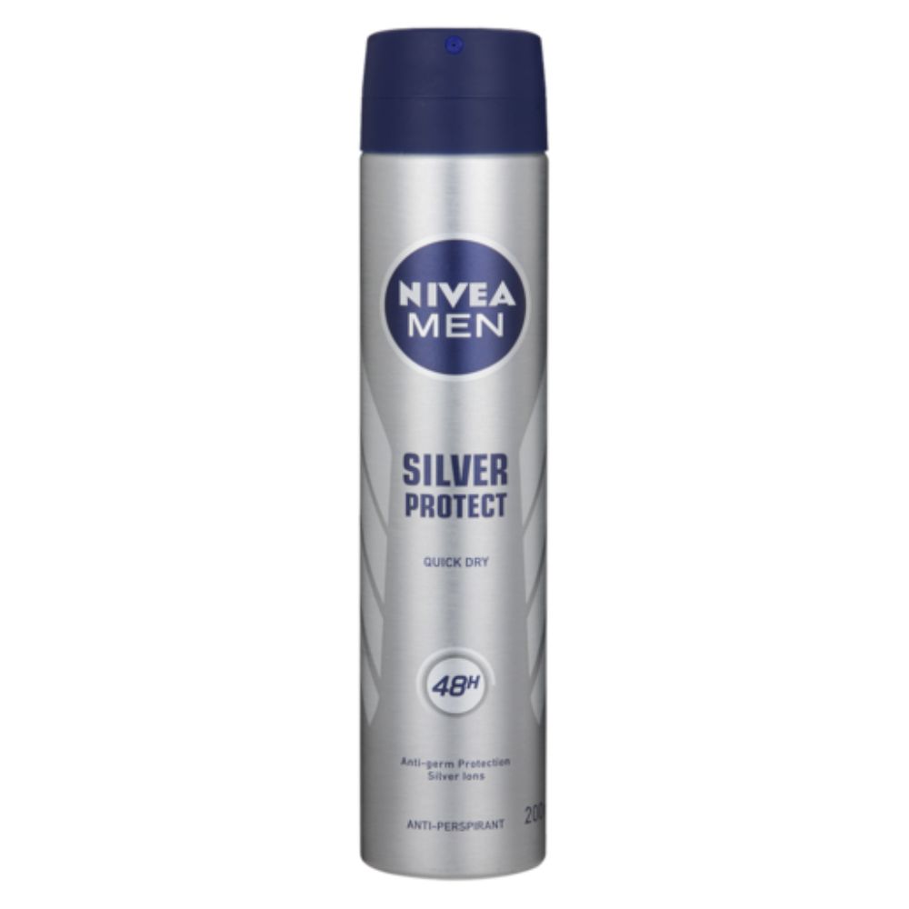 Nivea Silver Protect Spray Men 200ml - (Pack Of 6)