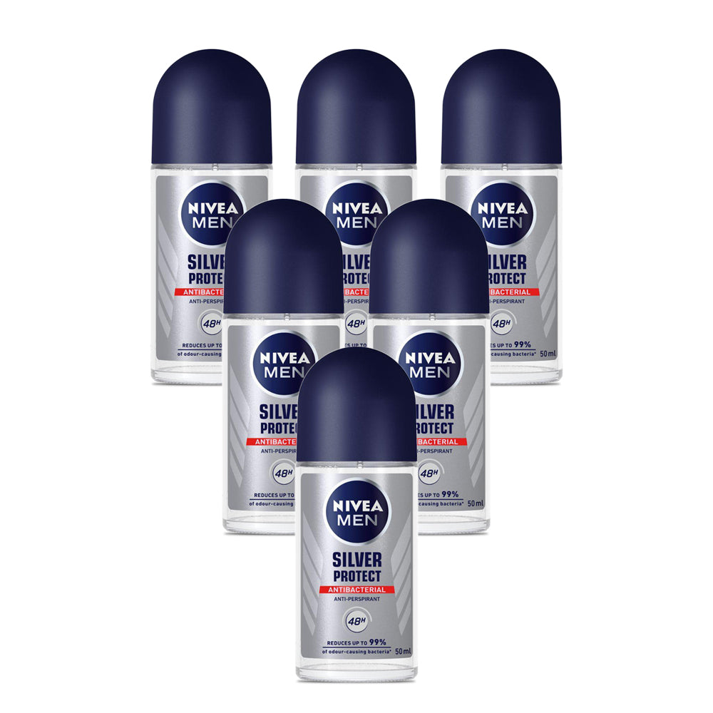 Nivea Roll-On Silver Protect Men 50ml - (Pack Of 6)