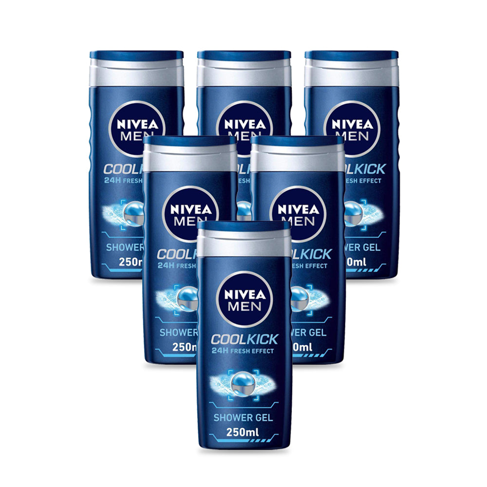 Nivea Shower Gel Cool Kick For Men 250ml - (Pack Of 6)