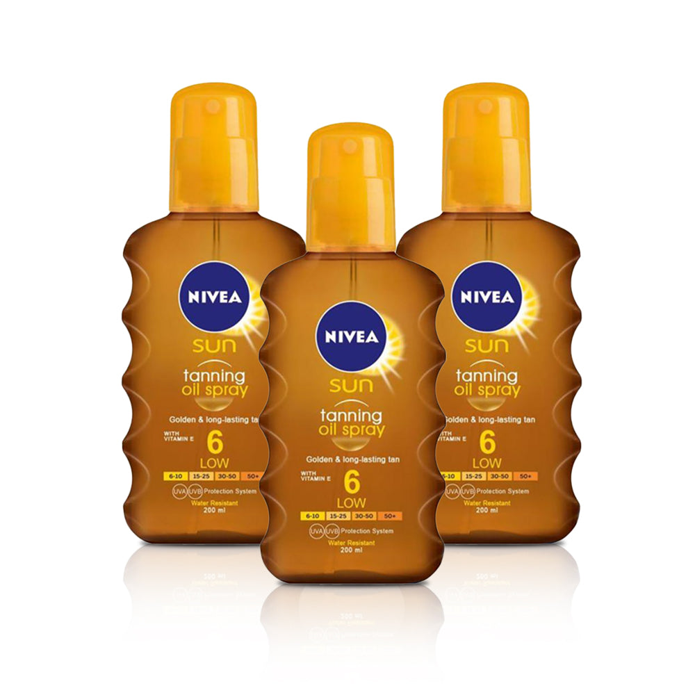 Nivea Sun Tanning Oil Spray Spf6 (Pack of 3)