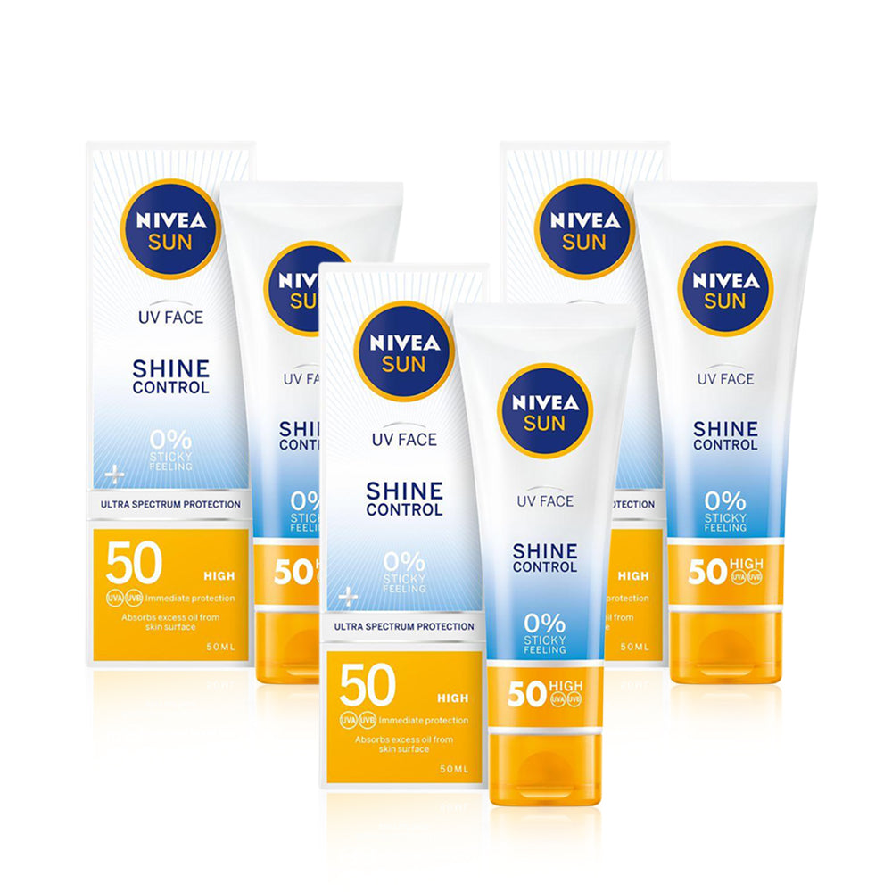 Nivea Sun Face Cream Shine Control Spf50 50ml  - (Pack of 3)