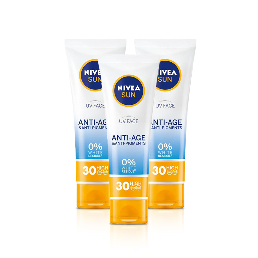 Nivea Sun Face Cream Anti-Aging SPF 30 50ml - (Pack of 3)