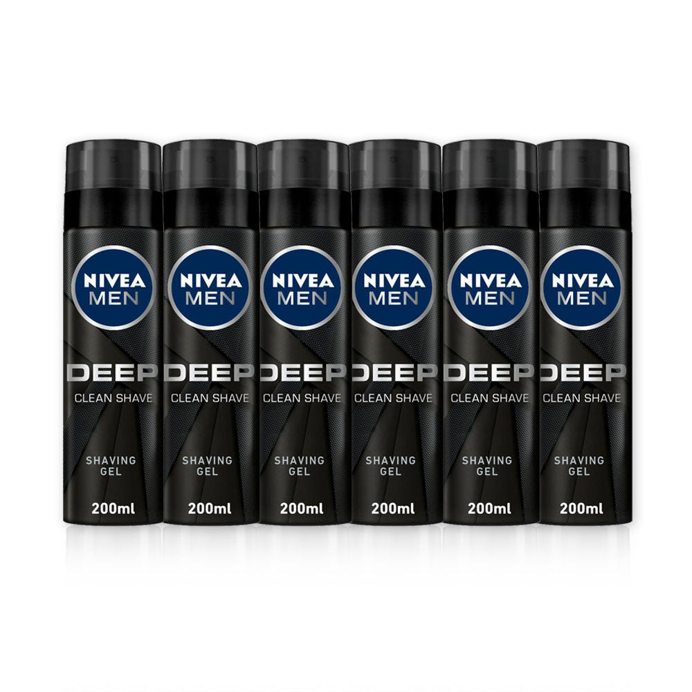 Nivea Men Shaving Gel Deep 200ml - (Pack of 6)