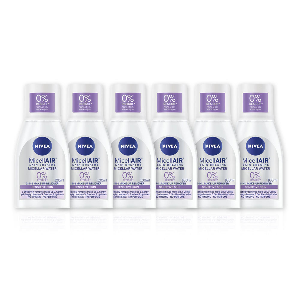 Nivea MicellAIR Skin Breathe Water 3 In 1 Makeup Remover 100ml - (Pack Of 6) - Billjumla.com