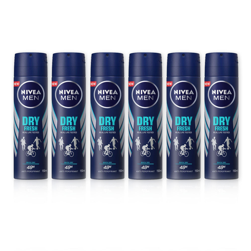 Nivea Deo Dry Fresh Men 150ml - (Pack of 6)